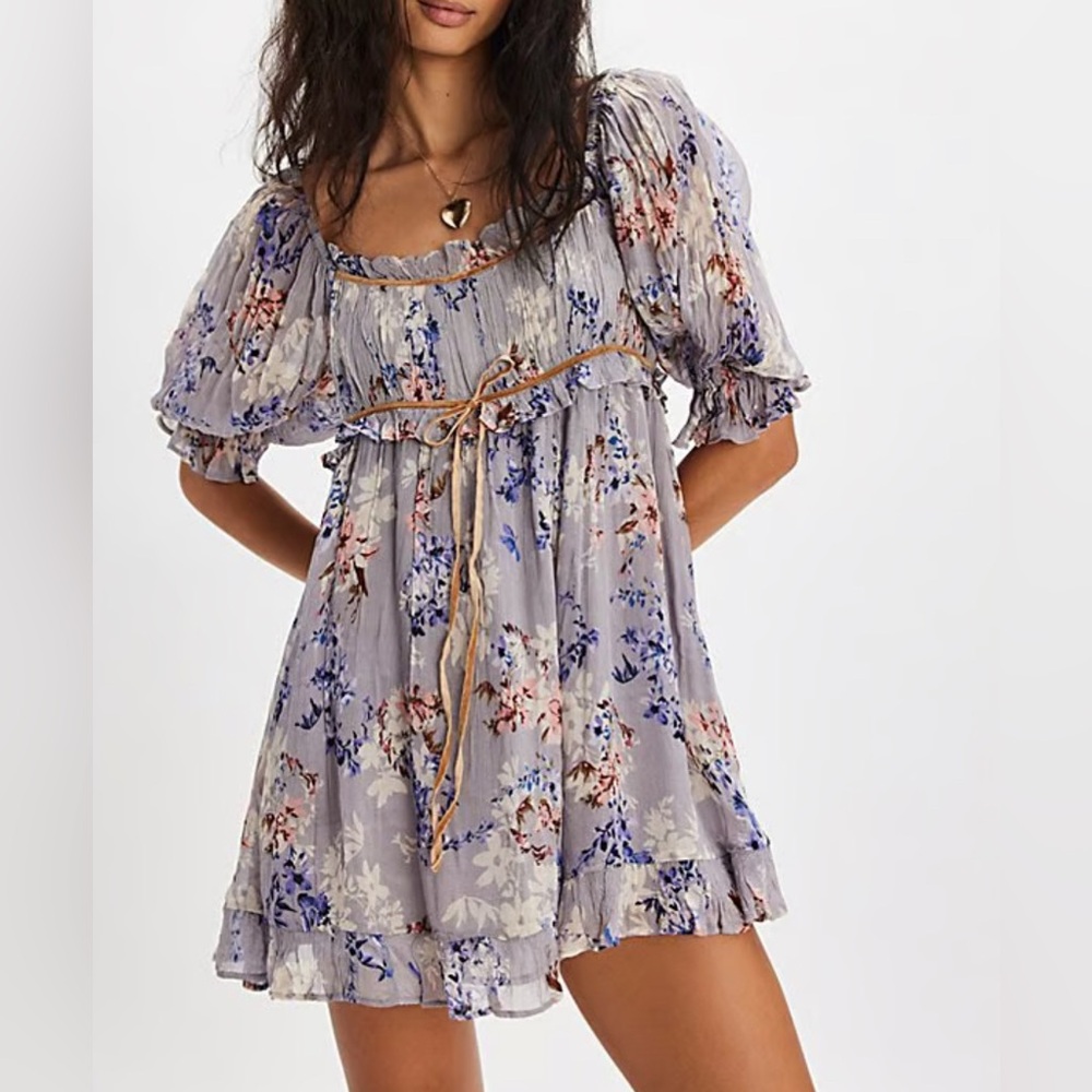 NWT Free People LT. Blue Marney Mini Dress XS